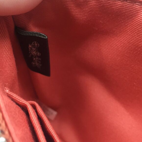 Coach Salmon Pebbled Leather Wristlet with silver tone hardware - Picture 9 of 16